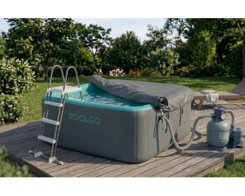Квадратный надувной SUP-бассейн IPOOLGO 2 × 2 м, высота борта 0,8 м — комплект для дачи